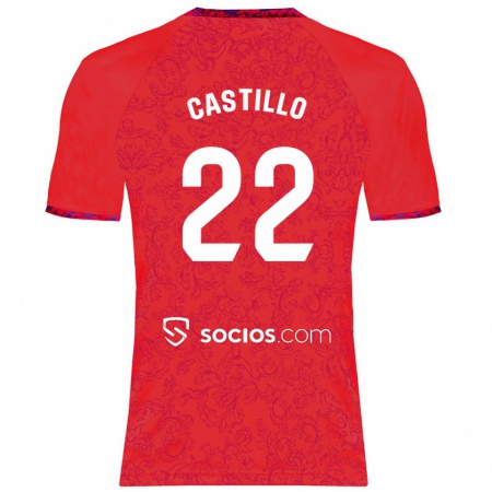 Kandiny Gyermek José Castillo #22 Piros Idegenbeli Jersey 2024/25 Mez Póló Ing