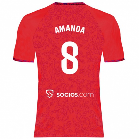 Kandiny Gyermek Amanda Sampedro Bustos #8 Piros Idegenbeli Jersey 2024/25 Mez Póló Ing