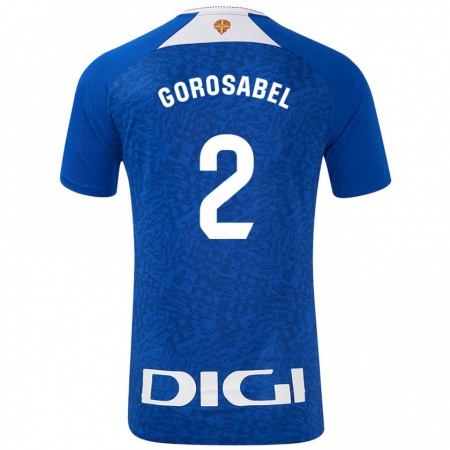 Kandiny Gyermek Andoni Gorosabel #2 Királykék Idegenbeli Jersey 2024/25 Mez Póló Ing