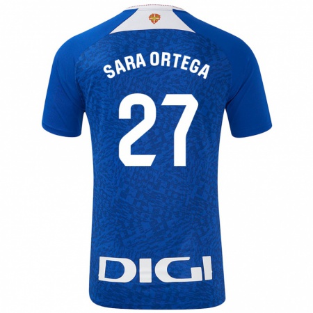 Kandiny Gyermek Sara Ortega Ruiz #27 Királykék Idegenbeli Jersey 2024/25 Mez Póló Ing