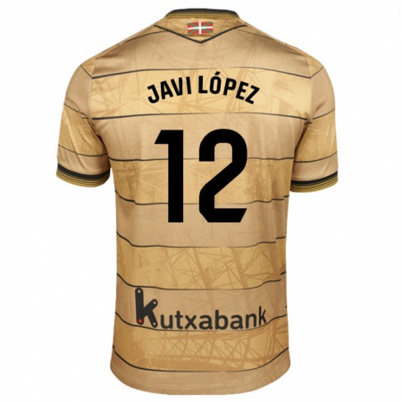 Kandiny Gyermek Javi López #12 Barna Idegenbeli Jersey 2024/25 Mez Póló Ing