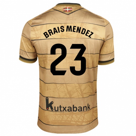 Kandiny Gyermek Brais Méndez #23 Barna Idegenbeli Jersey 2024/25 Mez Póló Ing