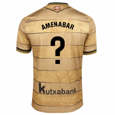 Kandiny Gyermek Aritz Amenabar #0 Barna Idegenbeli Jersey 2024/25 Mez Póló Ing