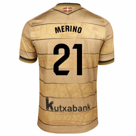 Kandiny Gyermek Jon Merino #21 Barna Idegenbeli Jersey 2024/25 Mez Póló Ing