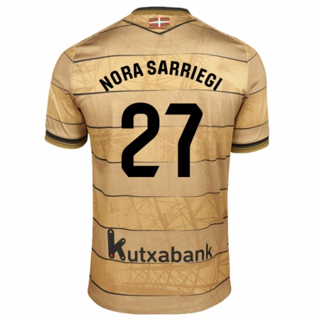 Kandiny Gyermek Nora Sarriegi Galdos #27 Barna Idegenbeli Jersey 2024/25 Mez Póló Ing