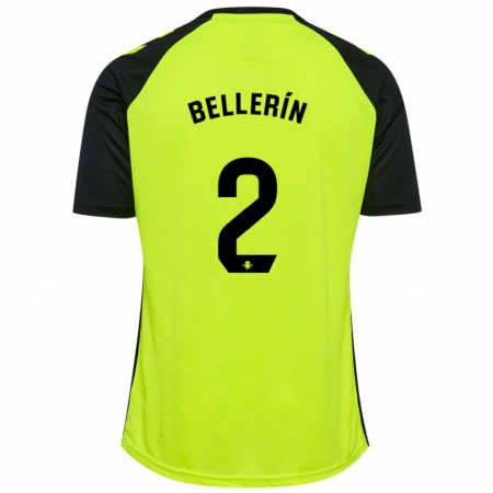 Kandiny Gyermek Héctor Bellerín #2 Fluoreszkáló Sárga Fekete Idegenbeli Jersey 2024/25 Mez Póló Ing