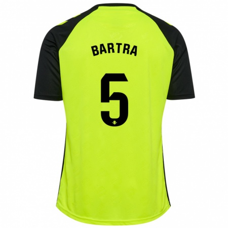 Kandiny Gyermek Marc Bartra #5 Fluoreszkáló Sárga Fekete Idegenbeli Jersey 2024/25 Mez Póló Ing