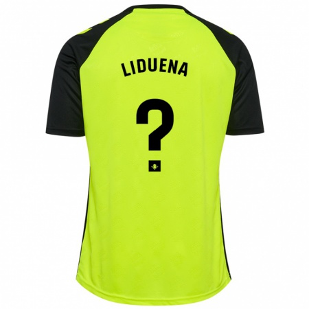 Kandiny Gyermek Rubén Lidueña #0 Fluoreszkáló Sárga Fekete Idegenbeli Jersey 2024/25 Mez Póló Ing