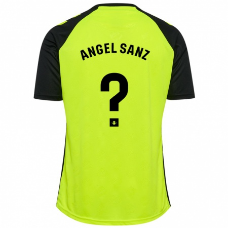 Kandiny Gyermek Miguel Ángel Sanz #0 Fluoreszkáló Sárga Fekete Idegenbeli Jersey 2024/25 Mez Póló Ing