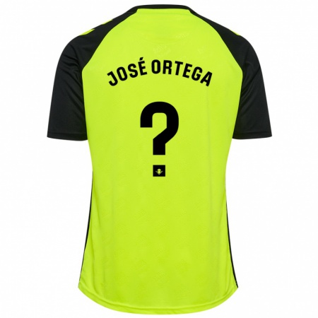 Kandiny Gyermek José Ortega #0 Fluoreszkáló Sárga Fekete Idegenbeli Jersey 2024/25 Mez Póló Ing