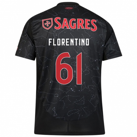 Kandiny Gyermek Florentino #61 Fekete Piros Idegenbeli Jersey 2024/25 Mez Póló Ing