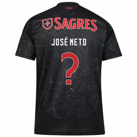 Kandiny Gyermek José Neto #0 Fekete Piros Idegenbeli Jersey 2024/25 Mez Póló Ing