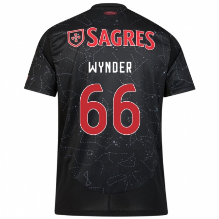 Kandiny Gyermek Joshua Wynder #66 Fekete Piros Idegenbeli Jersey 2024/25 Mez Póló Ing