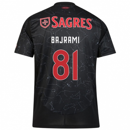 Kandiny Gyermek Adrian Bajrami #81 Fekete Piros Idegenbeli Jersey 2024/25 Mez Póló Ing