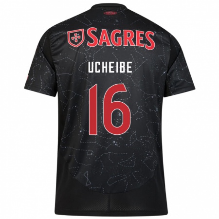 Kandiny Gyermek Christy Ucheibe #16 Fekete Piros Idegenbeli Jersey 2024/25 Mez Póló Ing