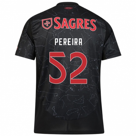 Kandiny Gyermek Henrique Pereira #52 Fekete Piros Idegenbeli Jersey 2024/25 Mez Póló Ing