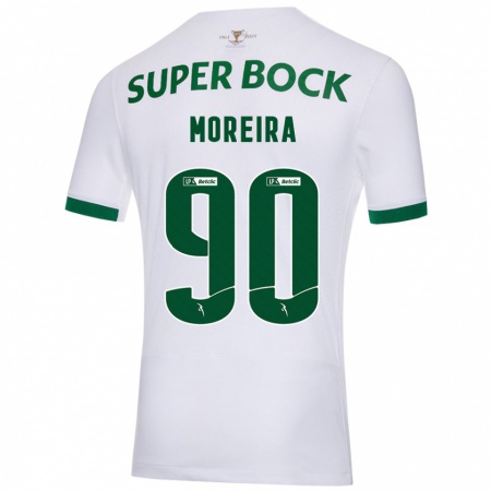 Kandiny Gyermek Afonso Moreira #90 Fehér Zöld Idegenbeli Jersey 2024/25 Mez Póló Ing