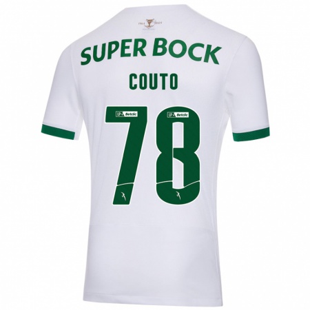 Kandiny Gyermek Mauro Couto #78 Fehér Zöld Idegenbeli Jersey 2024/25 Mez Póló Ing