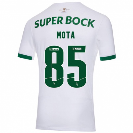 Kandiny Gyermek Rafael Mota #85 Fehér Zöld Idegenbeli Jersey 2024/25 Mez Póló Ing