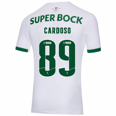 Kandiny Gyermek Nilton Cardoso #89 Fehér Zöld Idegenbeli Jersey 2024/25 Mez Póló Ing