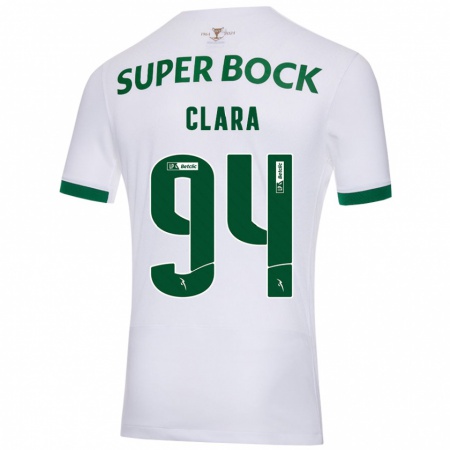 Kandiny Gyermek Diogo Clara #94 Fehér Zöld Idegenbeli Jersey 2024/25 Mez Póló Ing