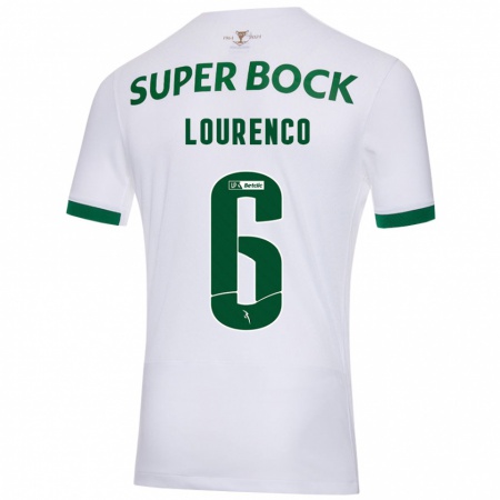 Kandiny Gyermek Bruna Lourenço #6 Fehér Zöld Idegenbeli Jersey 2024/25 Mez Póló Ing