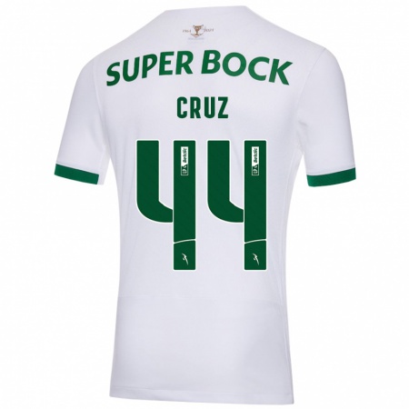 Kandiny Gyermek Marco Cruz #44 Fehér Zöld Idegenbeli Jersey 2024/25 Mez Póló Ing