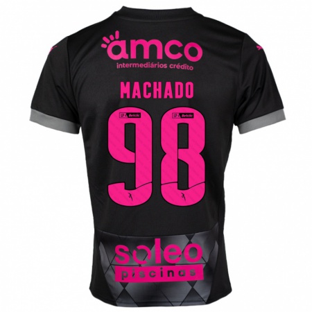 Kandiny Gyermek Gonçalo Machado #98 Fekete Rózsaszín Idegenbeli Jersey 2024/25 Mez Póló Ing