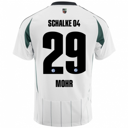 Kandiny Gyermek Tobias Mohr #29 Fehér Zöld Idegenbeli Jersey 2024/25 Mez Póló Ing