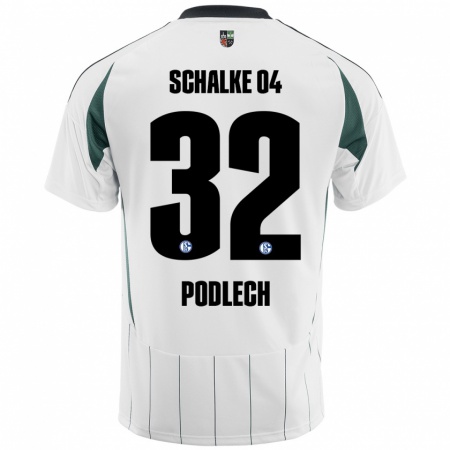 Kandiny Gyermek Luca Podlech #32 Fehér Zöld Idegenbeli Jersey 2024/25 Mez Póló Ing