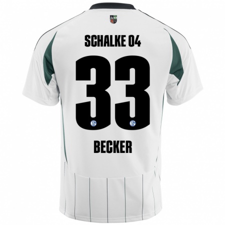 Kandiny Gyermek Vitalie Becker #33 Fehér Zöld Idegenbeli Jersey 2024/25 Mez Póló Ing