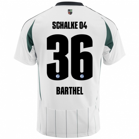 Kandiny Gyermek Niklas Barthel #36 Fehér Zöld Idegenbeli Jersey 2024/25 Mez Póló Ing