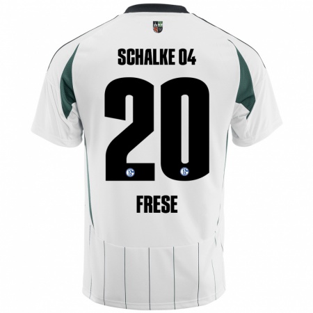 Kandiny Gyermek Niklas Frese #20 Fehér Zöld Idegenbeli Jersey 2024/25 Mez Póló Ing