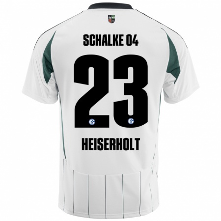 Kandiny Gyermek Finn Heiserholt #23 Fehér Zöld Idegenbeli Jersey 2024/25 Mez Póló Ing