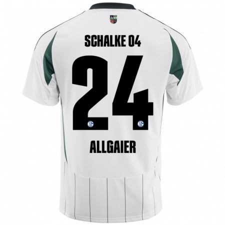 Kandiny Gyermek Felix Allgaier #24 Fehér Zöld Idegenbeli Jersey 2024/25 Mez Póló Ing