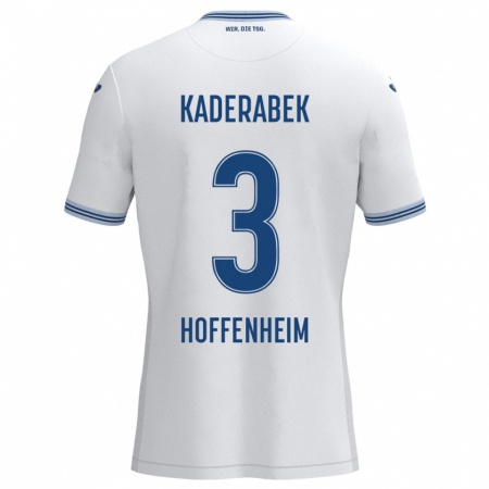 Kandiny Gyermek Pavel Kaderabek #3 Fehér Kék Idegenbeli Jersey 2024/25 Mez Póló Ing