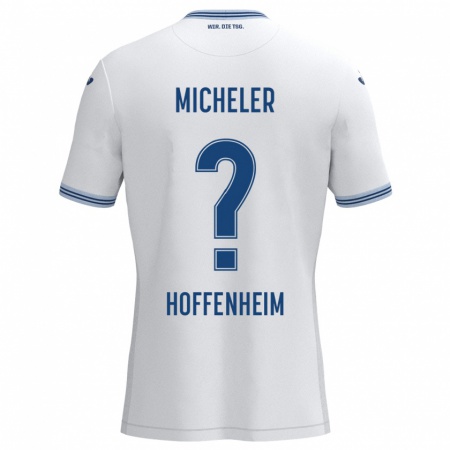 Kandiny Gyermek Florian Micheler #0 Fehér Kék Idegenbeli Jersey 2024/25 Mez Póló Ing