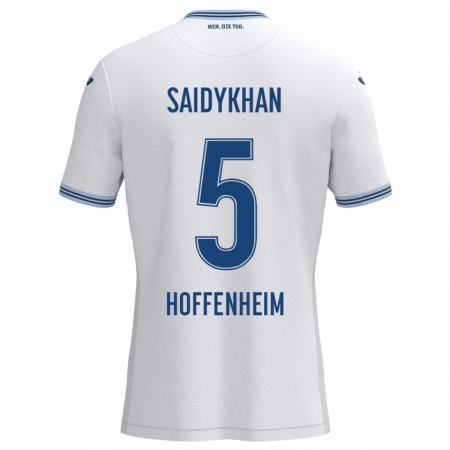 Kandiny Gyermek Ibrahim Saidykhan #5 Fehér Kék Idegenbeli Jersey 2024/25 Mez Póló Ing