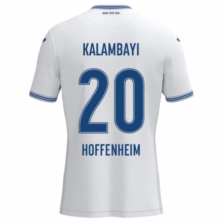 Kandiny Gyermek Simon Kalambayi #20 Fehér Kék Idegenbeli Jersey 2024/25 Mez Póló Ing