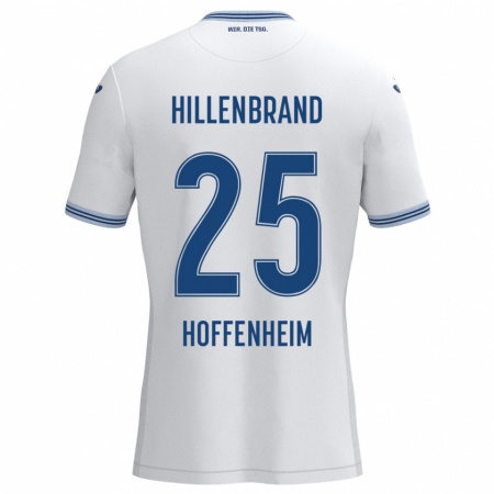 Kandiny Gyermek Jack Hillenbrand #25 Fehér Kék Idegenbeli Jersey 2024/25 Mez Póló Ing