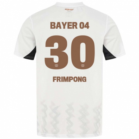 Kandiny Gyermek Jeremie Frimpong #30 Fehér Fekete Idegenbeli Jersey 2024/25 Mez Póló Ing