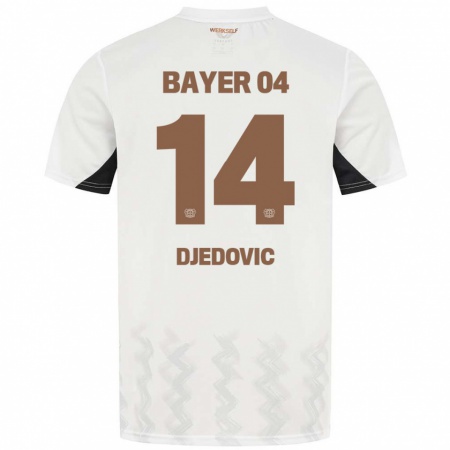 Kandiny Gyermek Melis Djedovic #14 Fehér Fekete Idegenbeli Jersey 2024/25 Mez Póló Ing