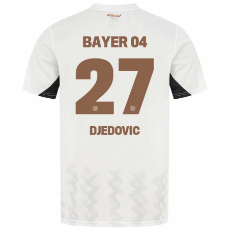 Kandiny Gyermek Seldin Djedovic #27 Fehér Fekete Idegenbeli Jersey 2024/25 Mez Póló Ing