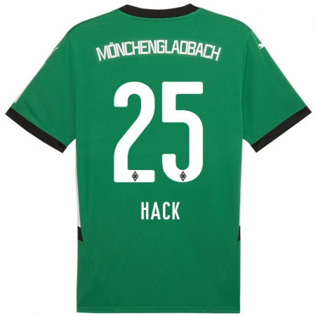 Kandiny Gyermek Robin Hack #25 Zöld Fehér Idegenbeli Jersey 2024/25 Mez Póló Ing