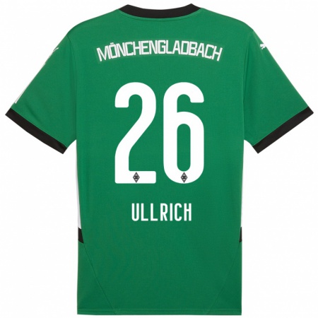 Kandiny Gyermek Lukas Ullrich #26 Zöld Fehér Idegenbeli Jersey 2024/25 Mez Póló Ing