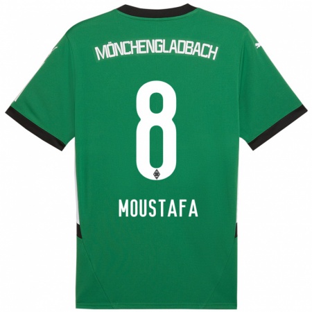 Kandiny Gyermek Moustafa Moustafa #8 Zöld Fehér Idegenbeli Jersey 2024/25 Mez Póló Ing