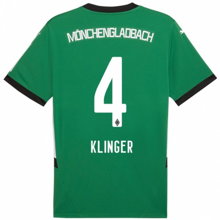 Kandiny Gyermek Nina Klinger #4 Zöld Fehér Idegenbeli Jersey 2024/25 Mez Póló Ing