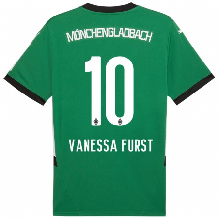 Kandiny Gyermek Vanessa Fürst #10 Zöld Fehér Idegenbeli Jersey 2024/25 Mez Póló Ing