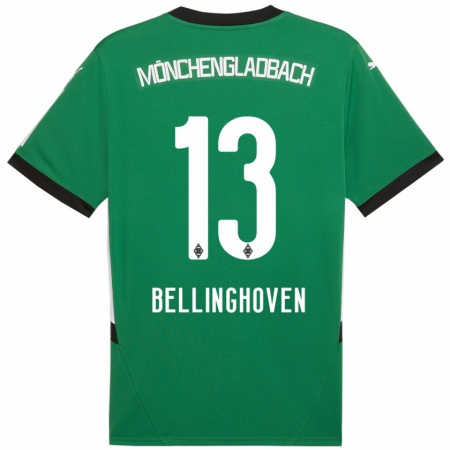 Kandiny Gyermek Christina Bellinghoven #13 Zöld Fehér Idegenbeli Jersey 2024/25 Mez Póló Ing