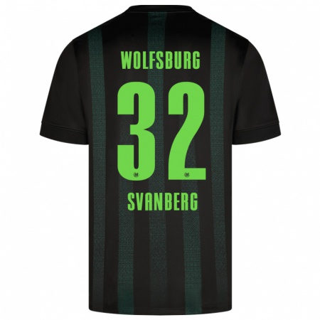 Kandiny Gyermek Mattias Svanberg #32 Sötétzöld Idegenbeli Jersey 2024/25 Mez Póló Ing